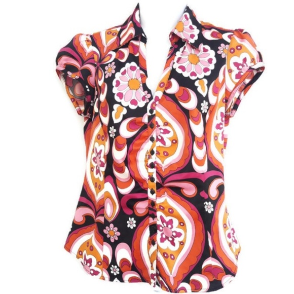 Sunny Leigh Top Button Front Hippie Bold S - Picture 2 of 6